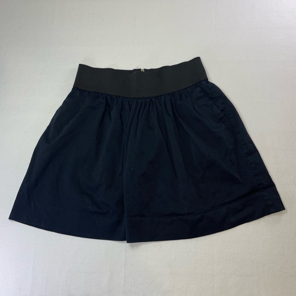Elle Black Cotton Spandex Mini Skirt with Zipper Size Medium A